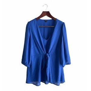 Torrid Royal Blue V-Neck Blouse